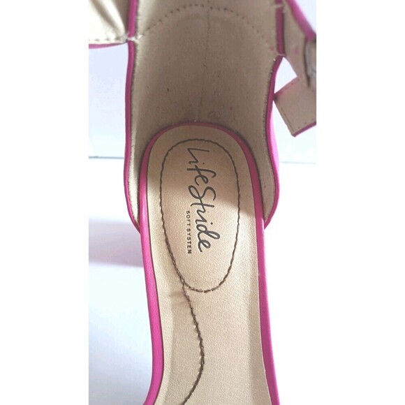LIFE STRIDE Ankle Strap Sandals Averly Size 8.5 Pink Women's High Heel Shoes - Picture 10 of 11